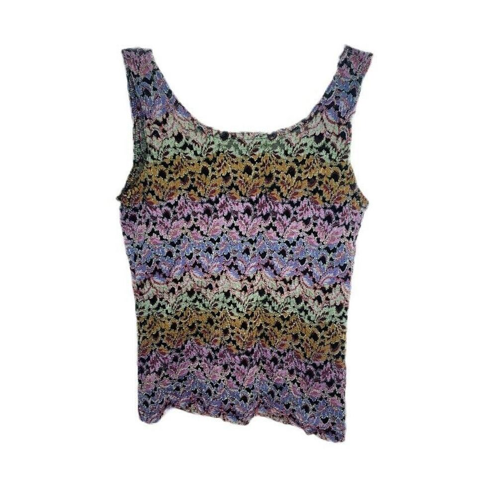 Y2K purple cotton candy floral spaghetti strap tank top